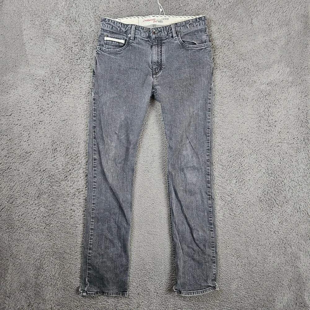 Vans Off The Wall Mens Slim Straight Jeans Faded Black Denim 32x32‎ VN-0K4FBLK
